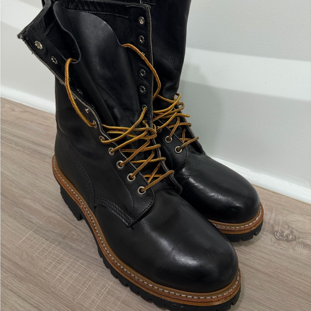 Black Leather Men's Boots